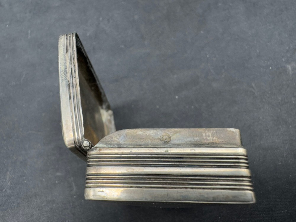 Antique Sterling Silver Hand Engraved Snuff Box