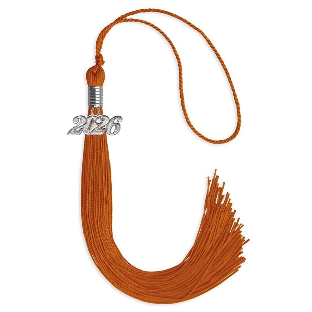Endea Graduation Orange Tassel With Silver Date Drop