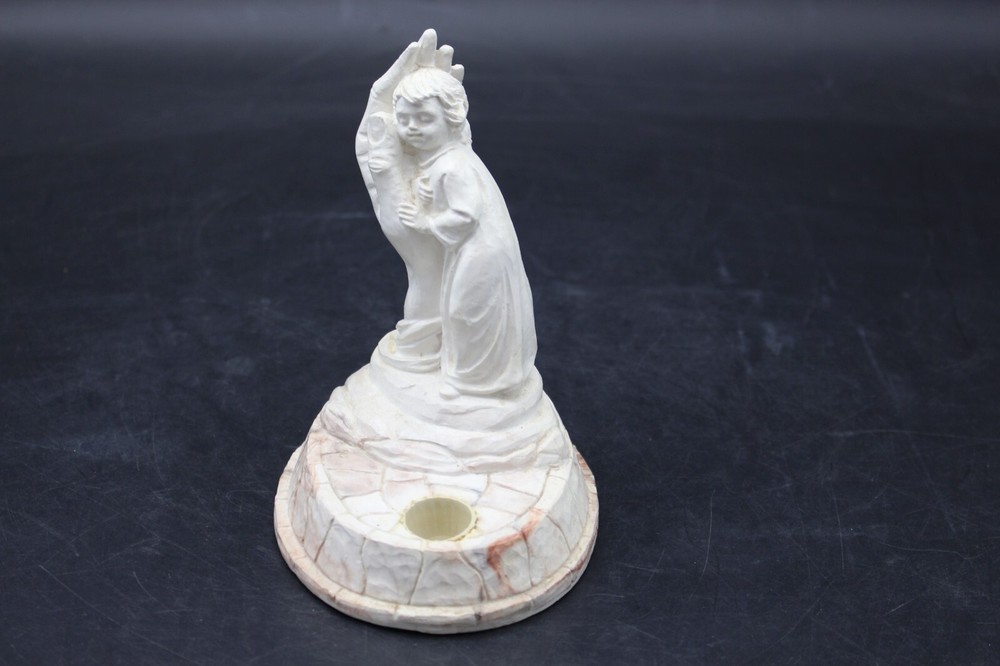 Child Protected by Christ's Hand Candle Holder Figurine