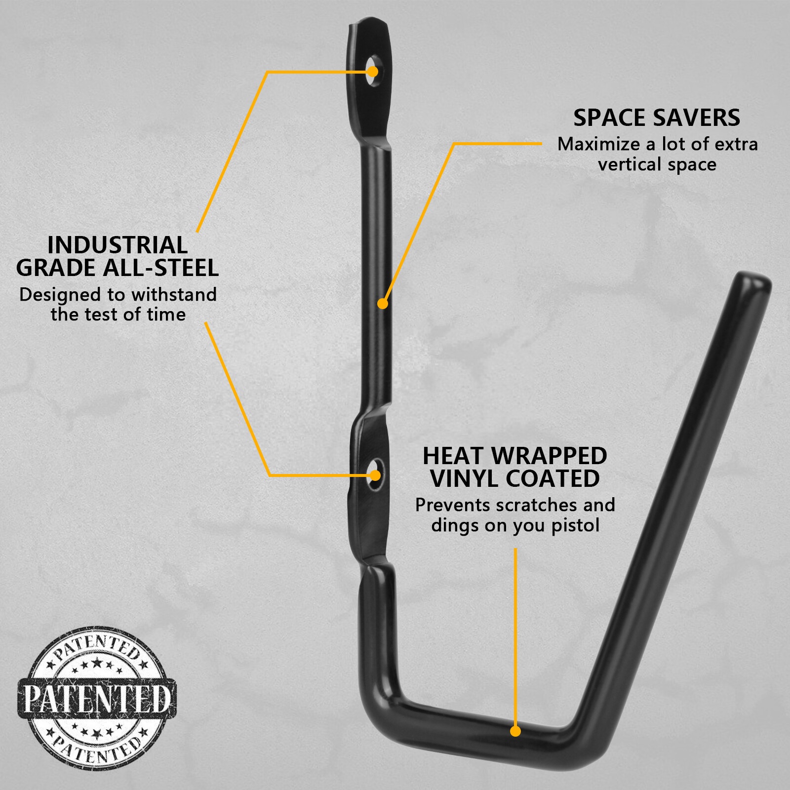 6PCS Pistol Wall Mount Handgun Rack Hooks Organizer New