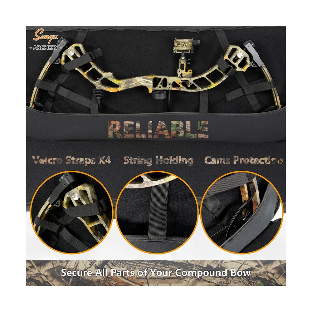 SUNYA Compound Bow Case with Molle System - Neoprene Bow String Protection & ...