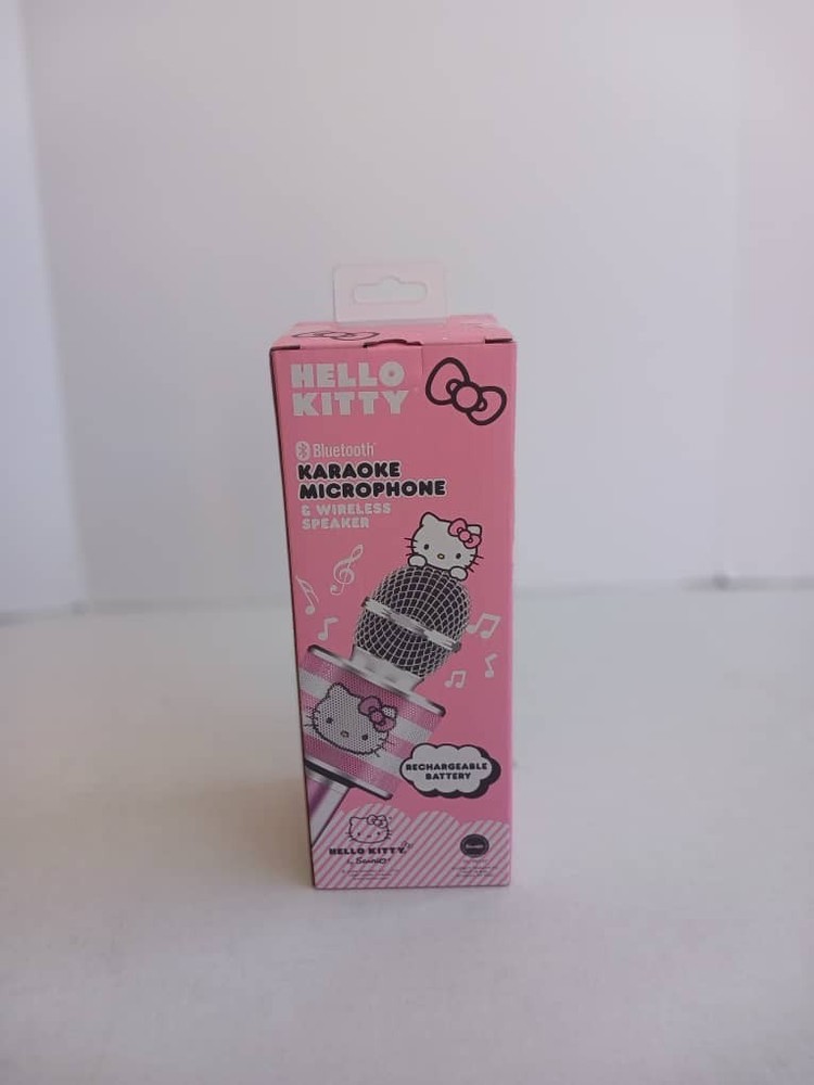 Hello Kitty Bluetooth Karaoke Microphone Wireless Speaker USB Charging Pink