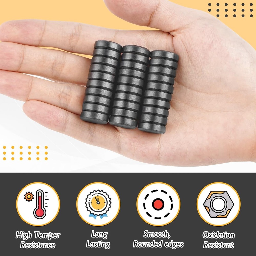 30Pcs Magnets for Crafts, Small Circle Magnet with Adhesive Backing, Ceramic ...