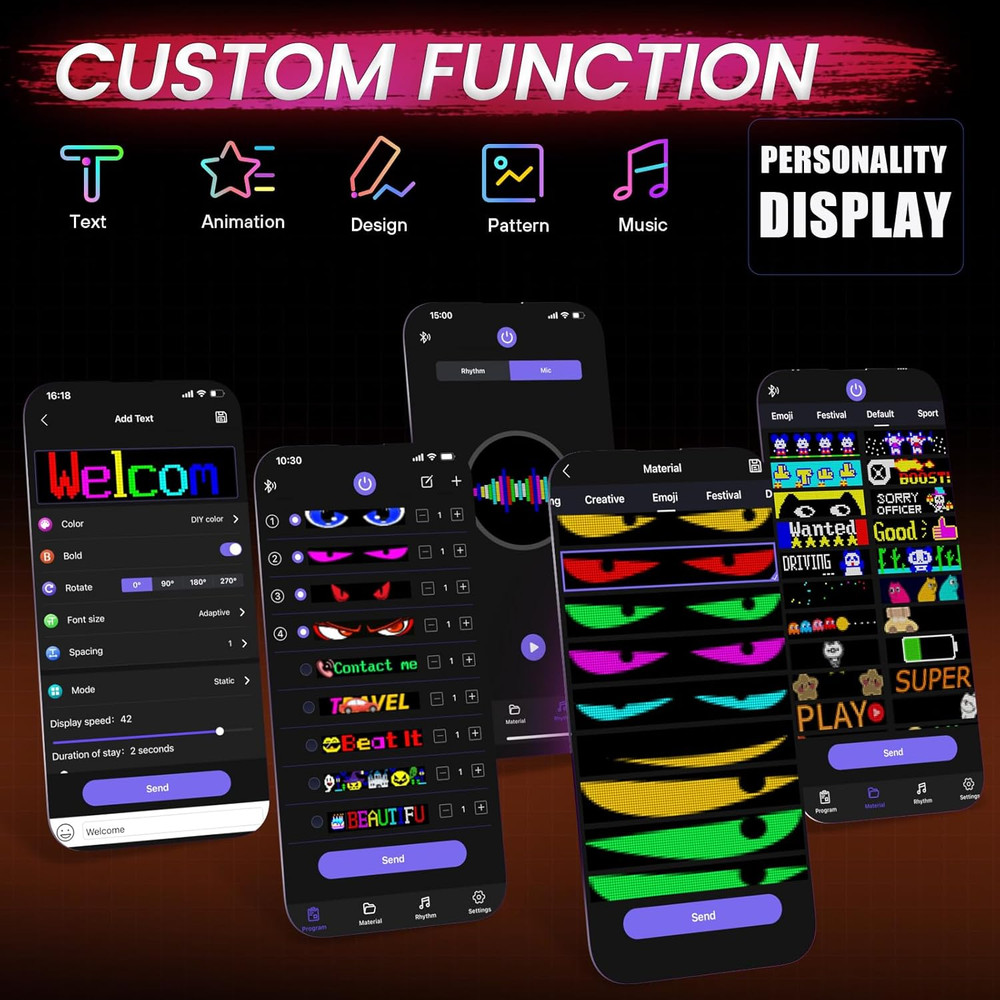 Rayhome Upgrade Synchronize Multiple Devil Eyes Light, 15''x4'' Full Color Big E