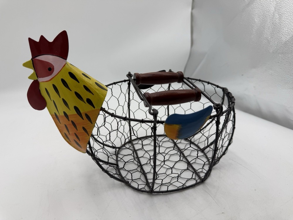 🌸Pfaltzgraff  Pistoulet Wire Chicken Egg Basket🌸