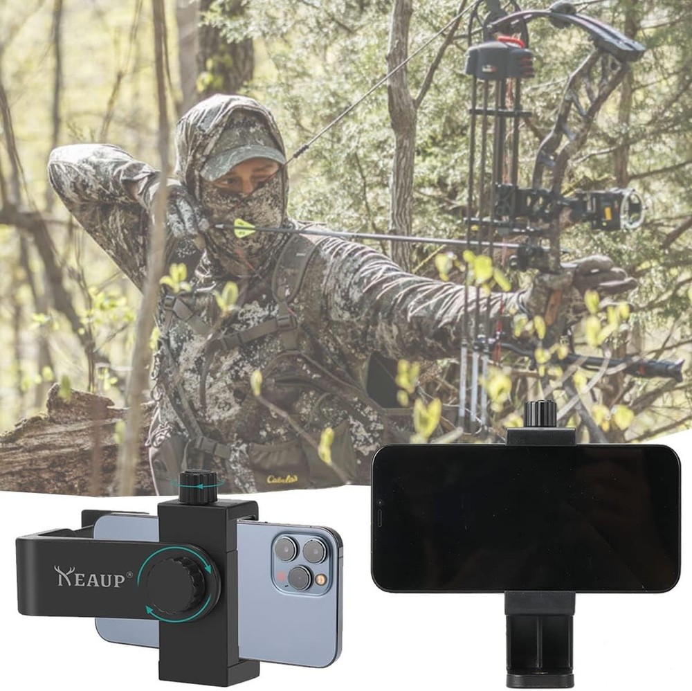 Universal Cell Phone Holder Mount 360° Smartphone Compound Bow Adapter Black