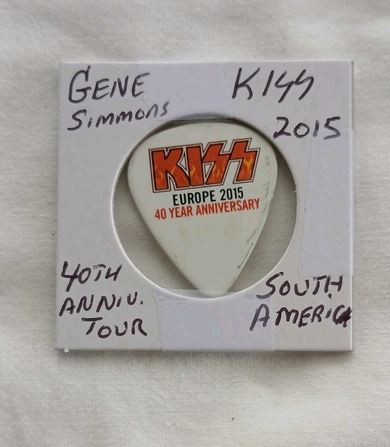 Gene Simmons Guitar Pick Kiss 40th Anniversary Tour Issued 2015 South America