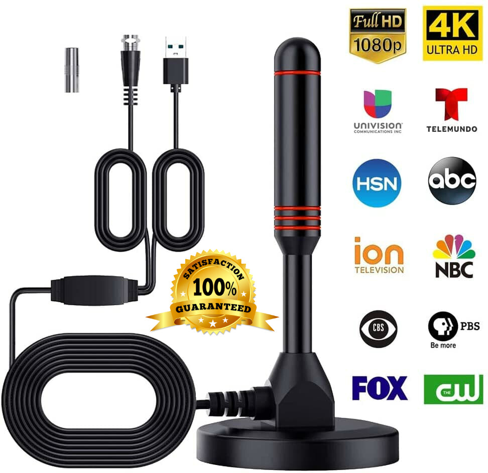 Upgraded TV Antenna Indoor HDTV Amplified Digital TV Antenna 4K 1080P Long Range