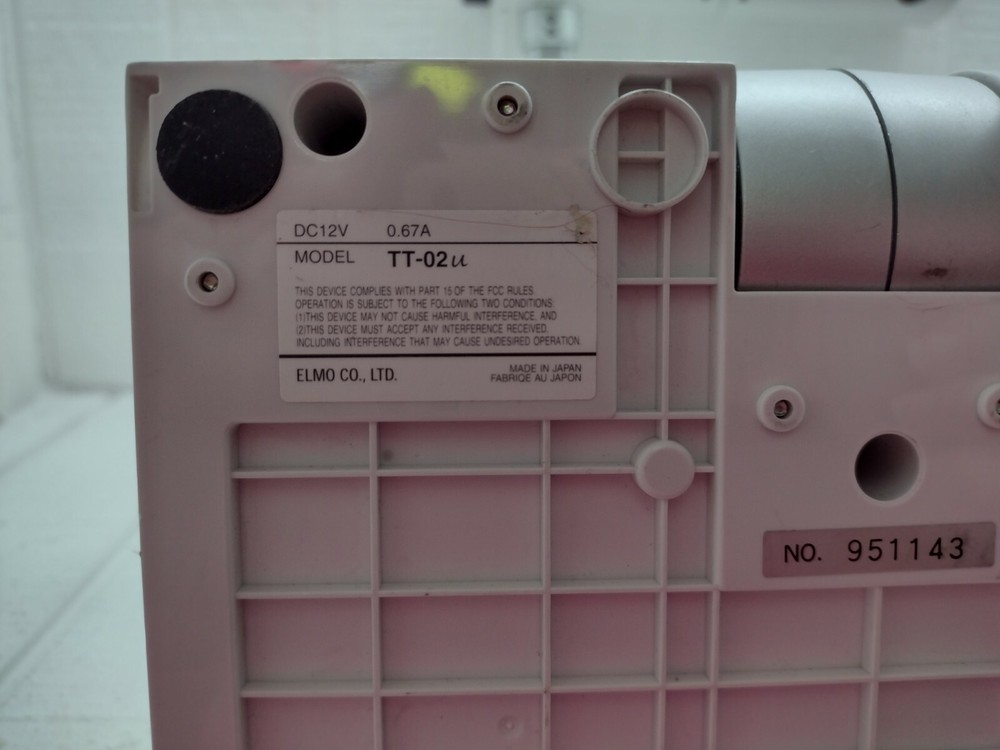 Elmo TT-02u Digital Document Camera Visual Presenter 5.3x Optical Zoom