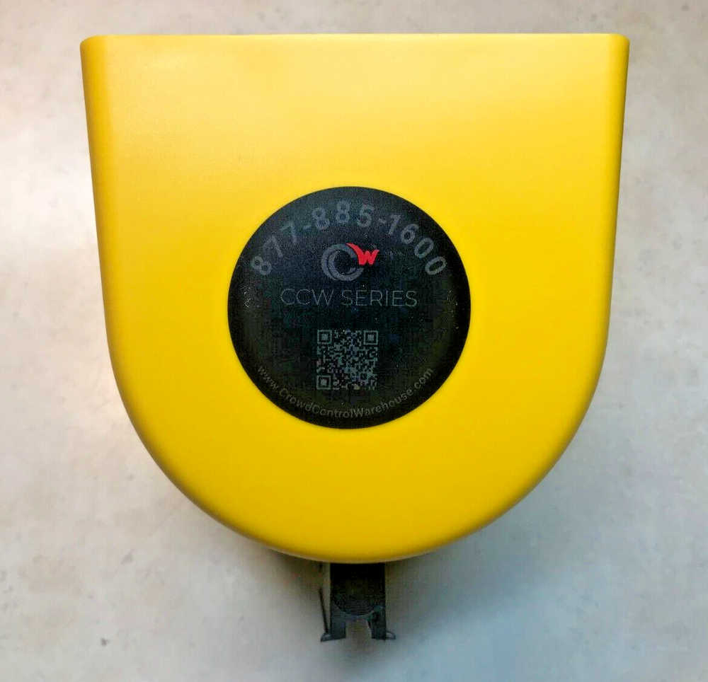 Crowd Control Warehouse CCW Series Fixed Wall Mount Retractable Belt Barrier 30'