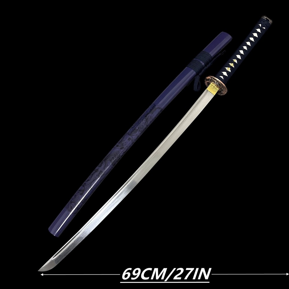 Purple Saya Samurai Katana Sword Unsharpened