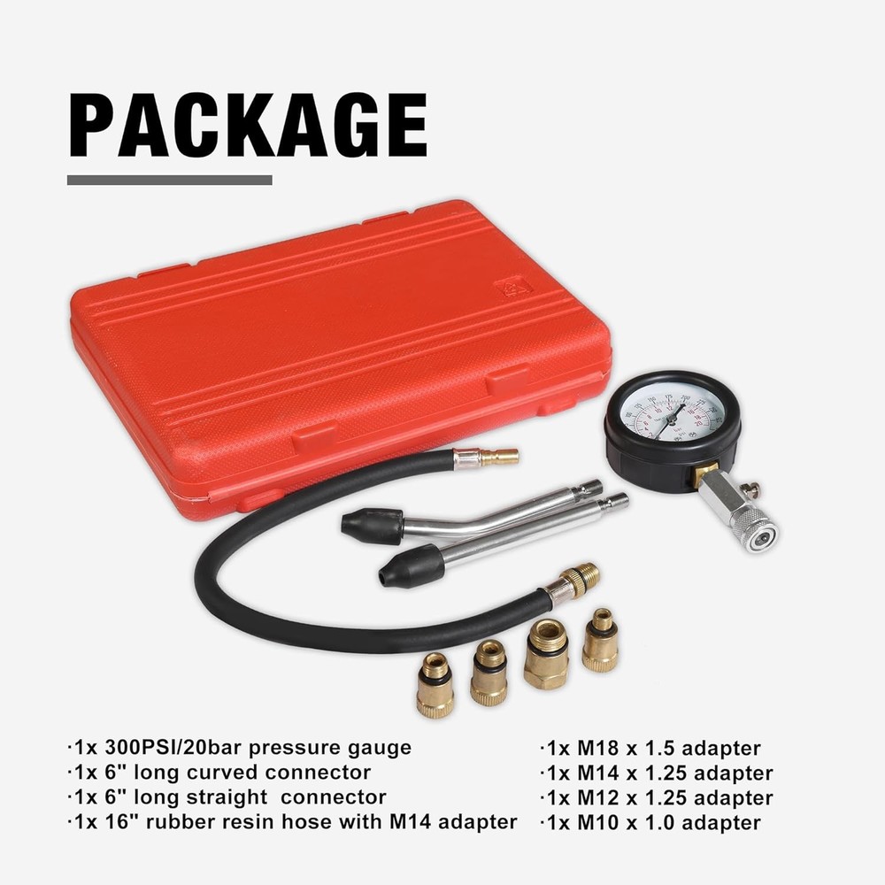 Engine Cylinder Compression Gauge Tester Kits Gas Engine Diagnostic Testing Tool