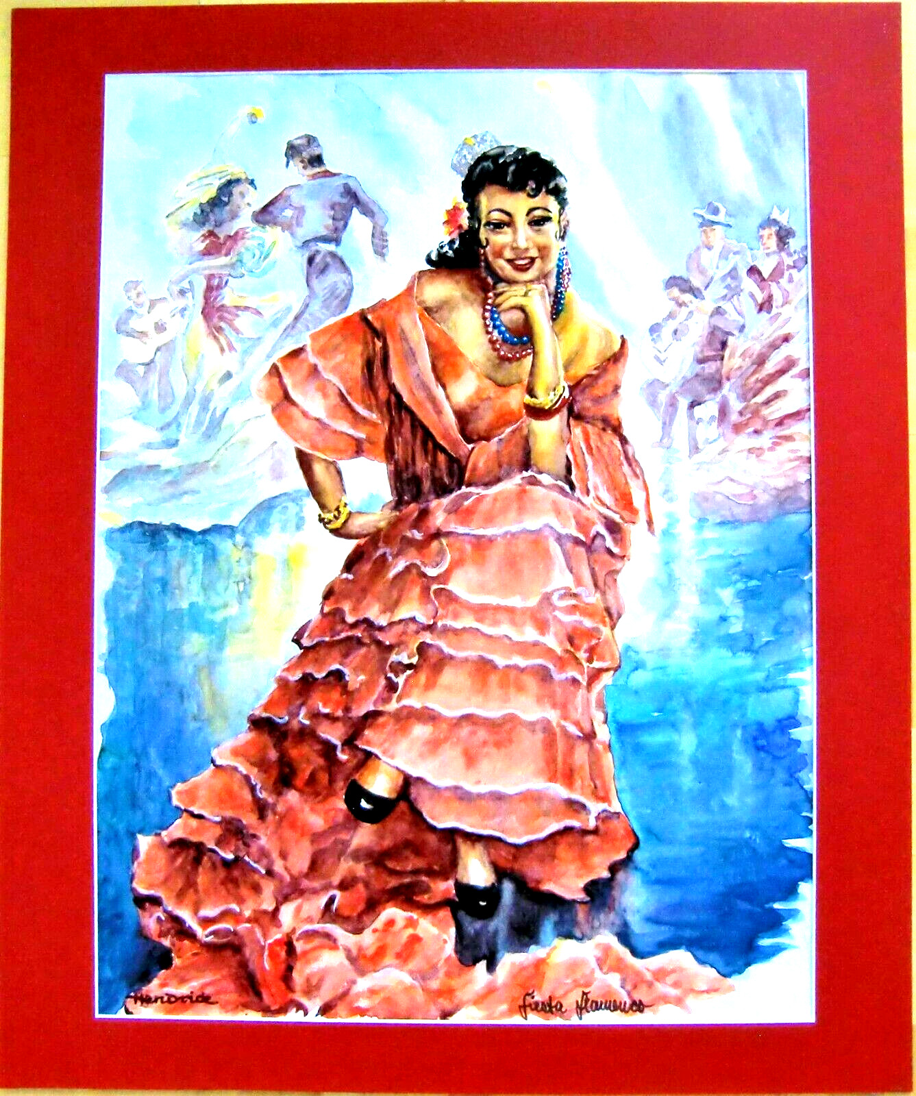 Walter Maria Hendrick (1913-2000) #6 (39x52cm) "Fiesta Flamenco" Spain