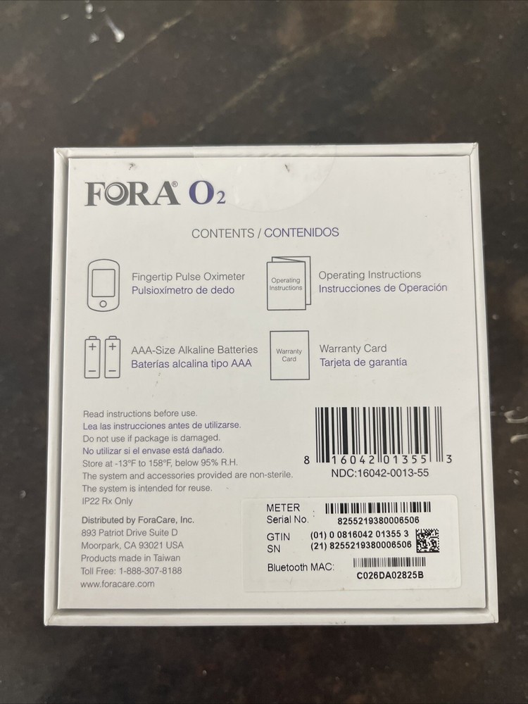 Fora O2 Fingertip Pulse Oximeter