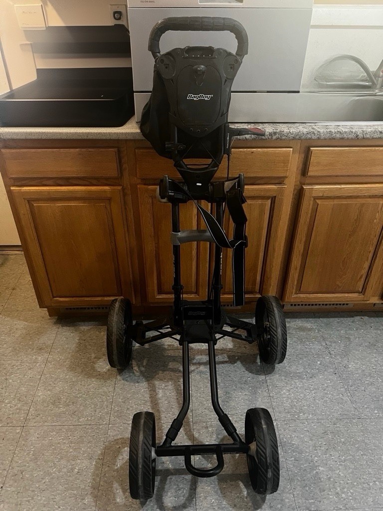 Bag Boy Quad Golf Push Cart - Black - 4 Wheel - Collapsible w/ Brake