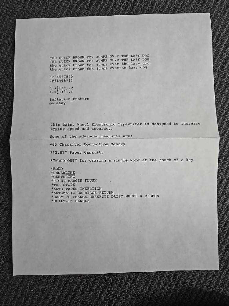 Brother Correctronic GX-6750 Electronic Typewriter - Tested