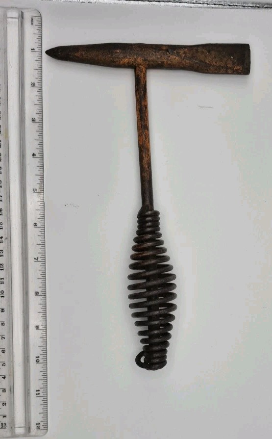 Vintage Chip Hammer With Orange Paint
