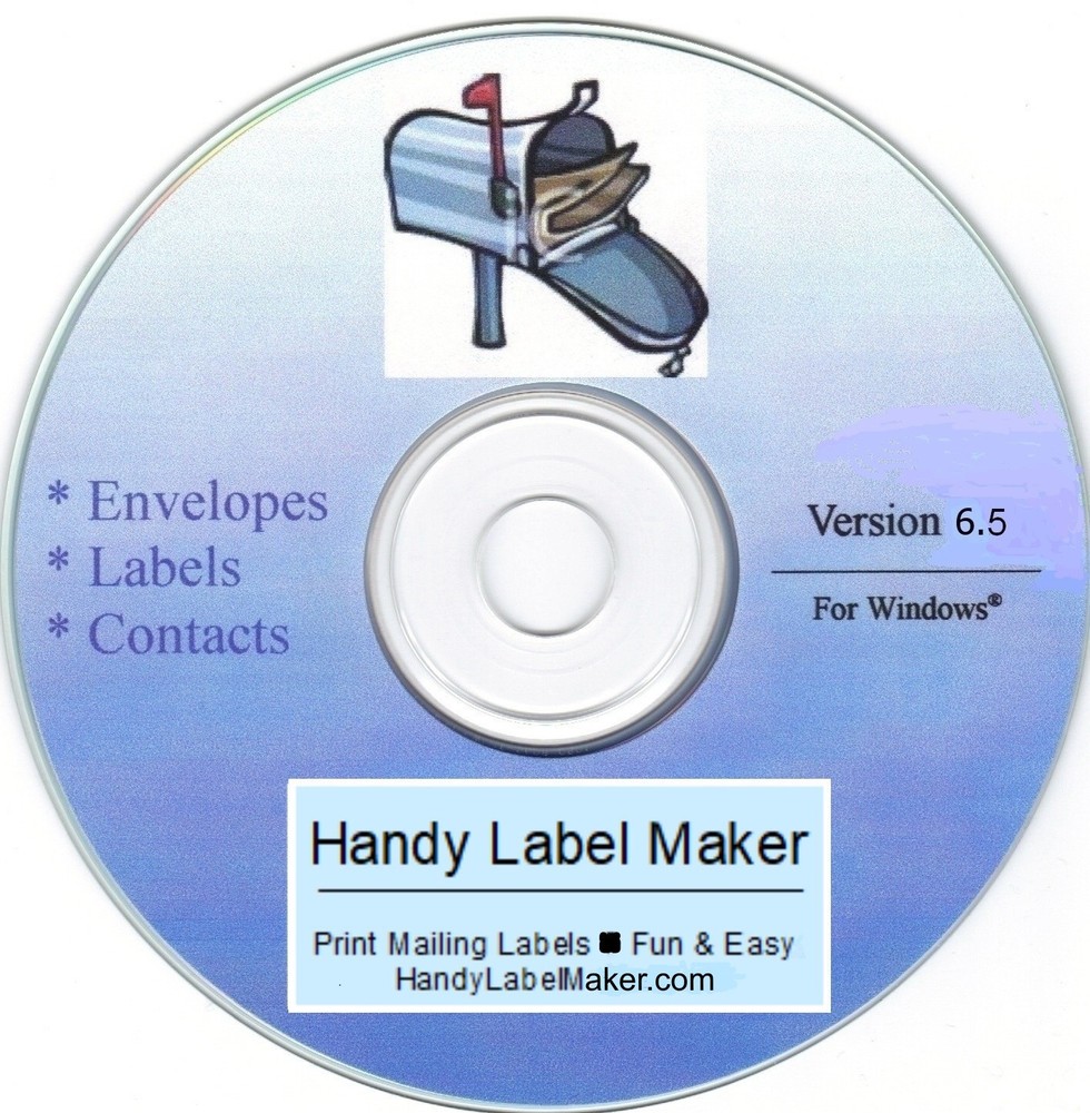 Print labels! PC Software prints mailing labels, envelopes. Mass mail, contacts.