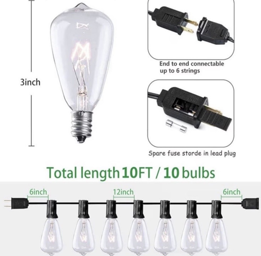 SUNFORCE SOLAR LED String Light 15 BULBS REPLACEMENT LIGHTS ONLY DUSK TO DAWN