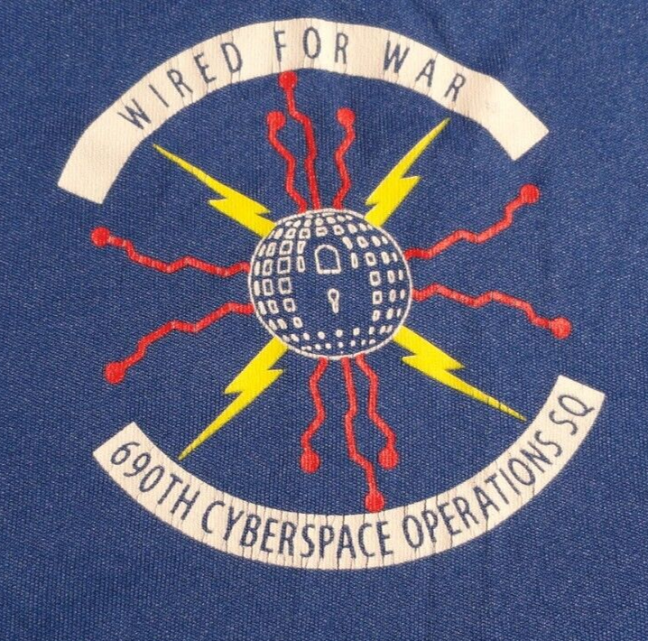 DISCONTINUED 690TH CYBERSPACE OPERATIONS SQUADRON BLUE UNIT SHIRT MEDIUM