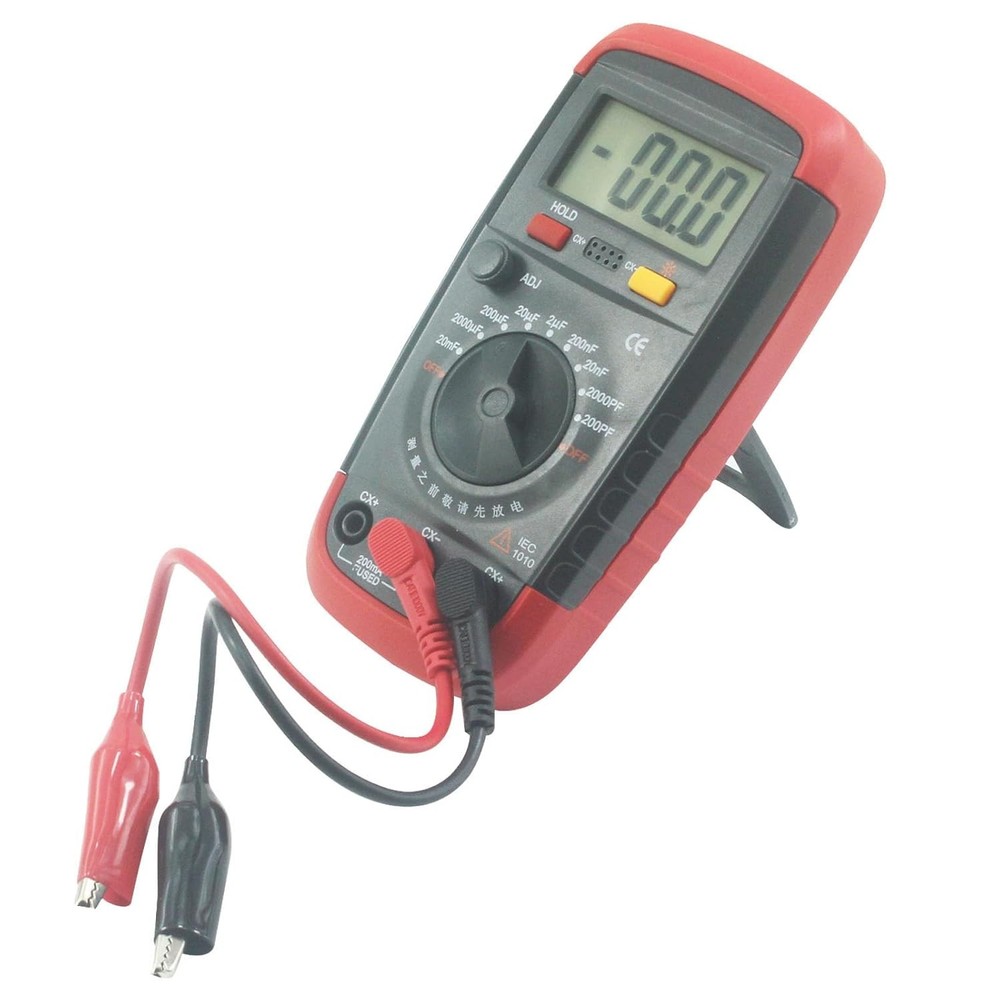 Digital Capacitance Meter 1999 Count Capacitor Tester 0.1pF - 20000uF red