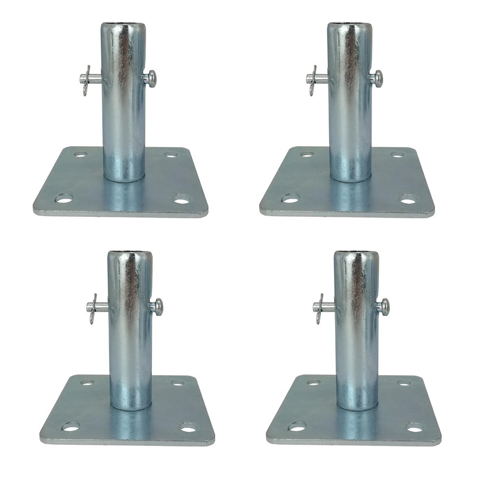 4 PCS Scaffold Base Plates for Baker Style Scaffolding, Galvanized, 4 Pack