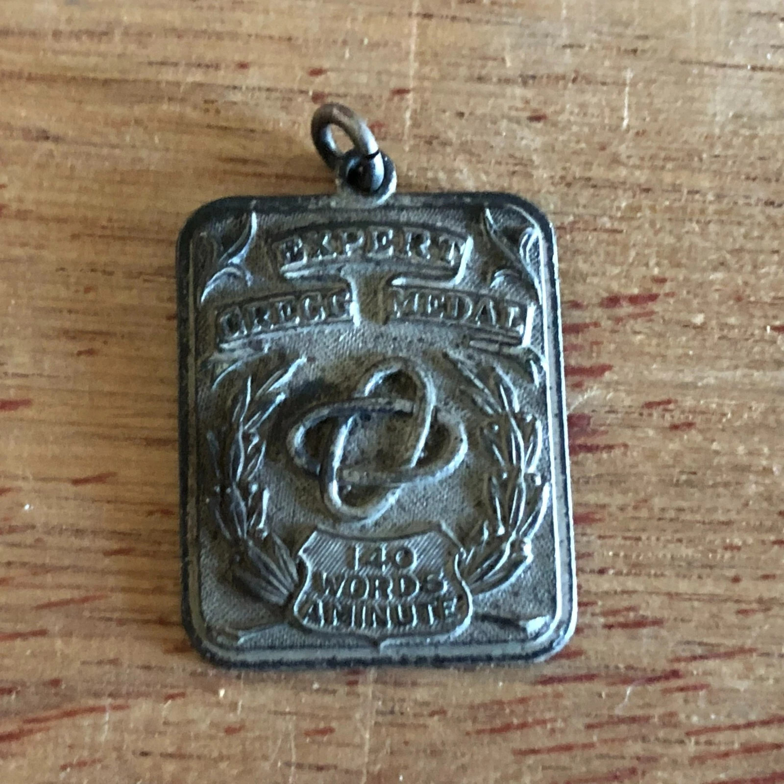 Shorthand Award Expert Gregg Medal 140 Words Minute Sterling Silver Fob Vintage