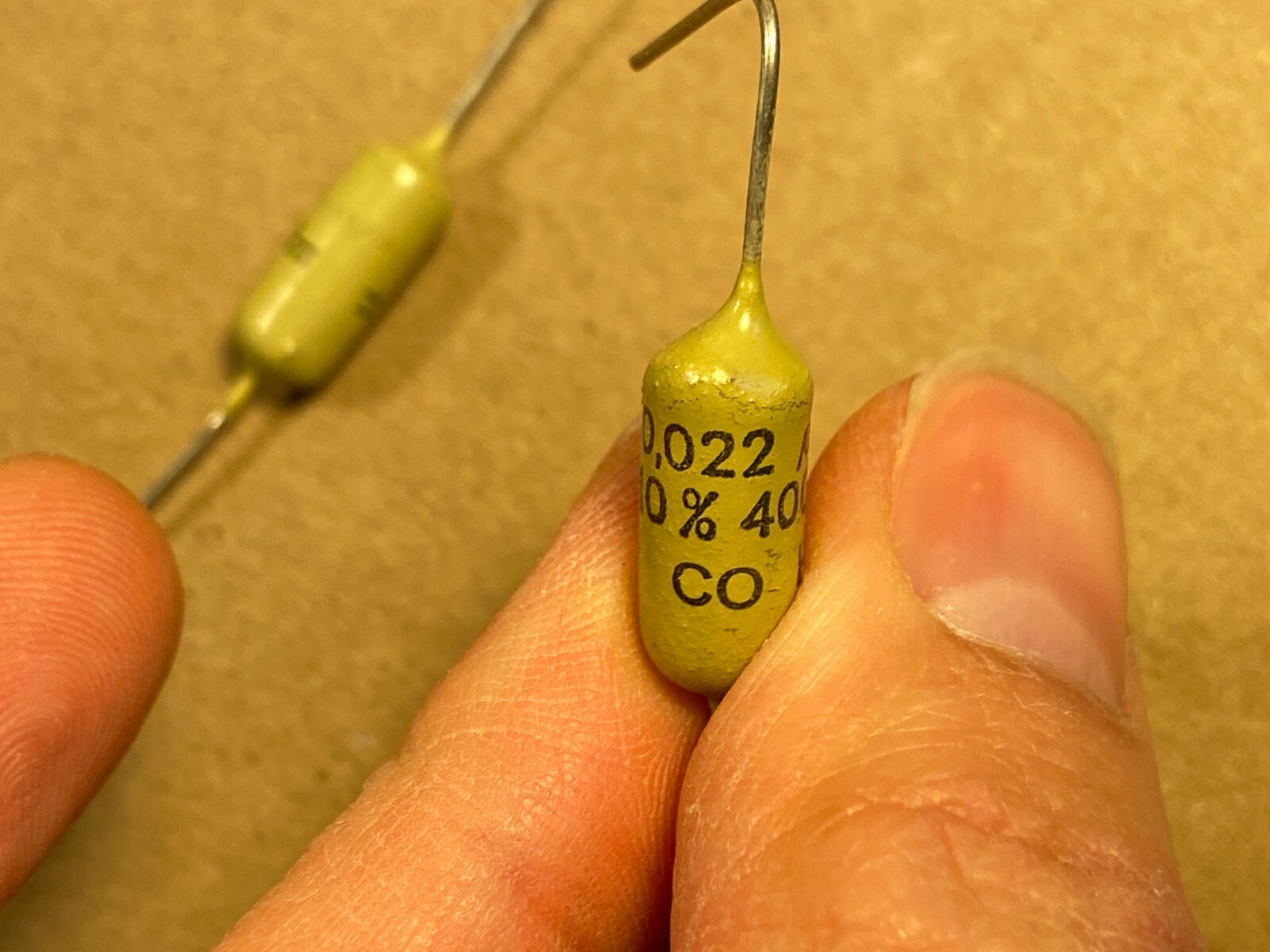 5 NOS Vintage Mullard .022 uf 400v Mustard Capacitors TESTED Epiphone Marshall