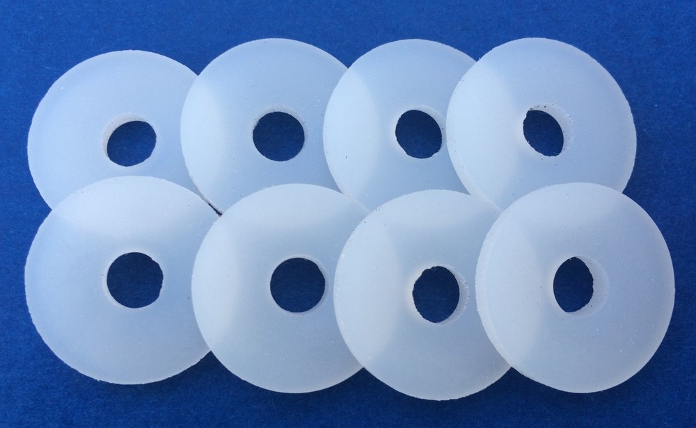 Eight TRANSLUCENT GHOST Silicone Rubber Guitar Strap Locks- Classic and Reliable