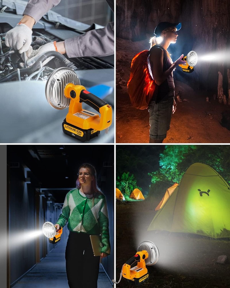 30W 2000LM Rechargeable Flashlight LED Work Light for DEWALT 20V MAX Batteries