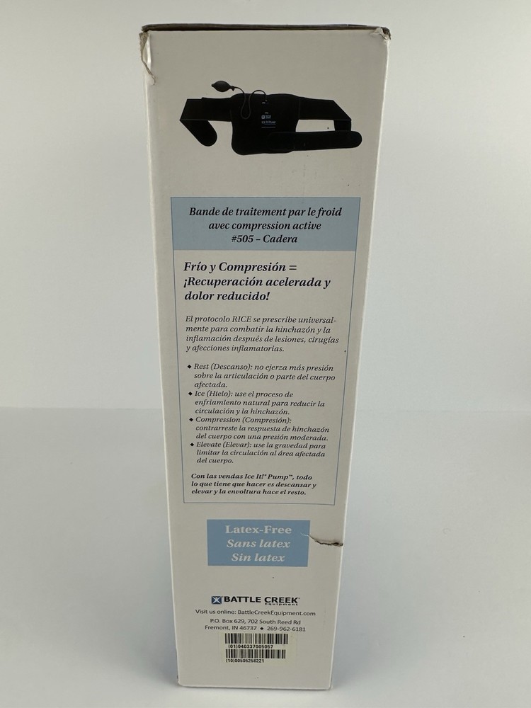 Battle Creek Ice It Pump Cold Therapy Hip Compression Wrap System Open Box