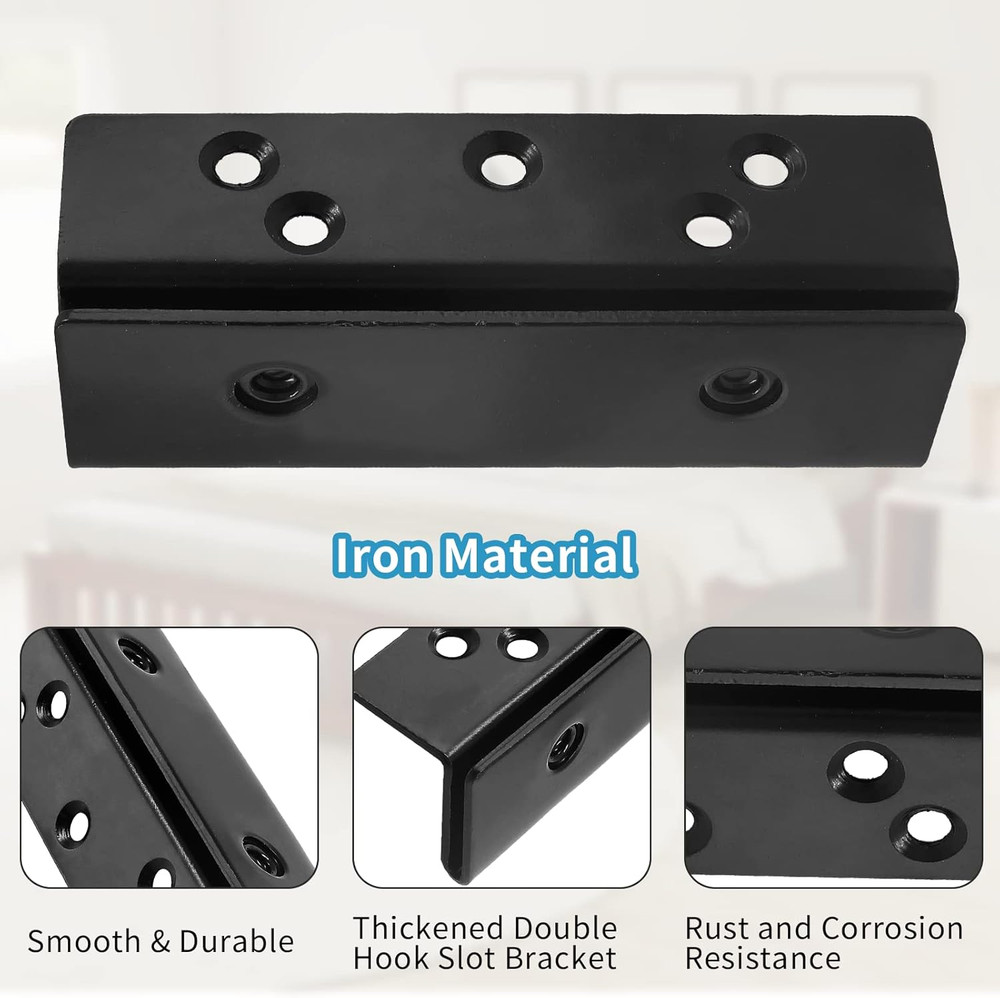 2 Pcs Frame Post Double Hook Bracket, Heavy Duty Hardware Plate Attachment Bra