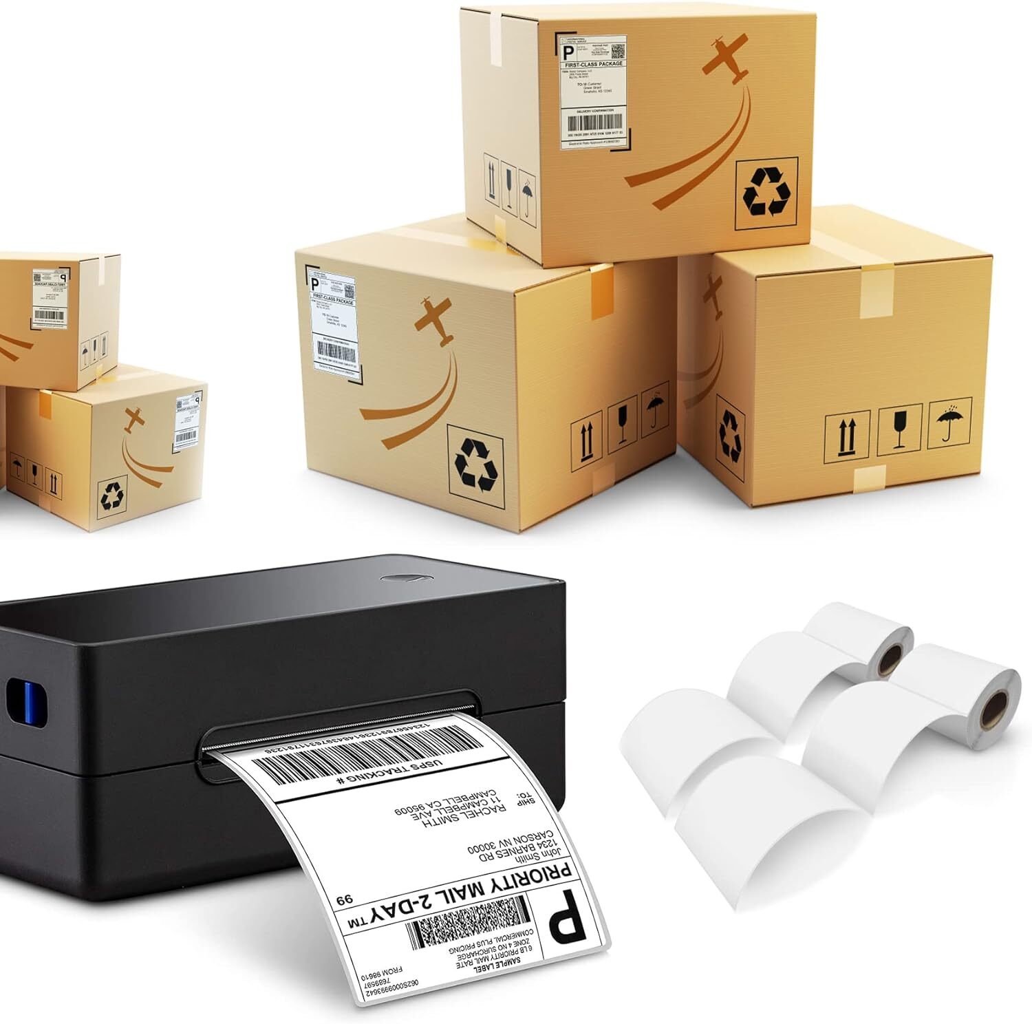 2x1 2x2 4x6 3x1 3x2 4x3 2.25x1.25 4x2 2.625x1 Direct Thermal Shipping FBA Labels