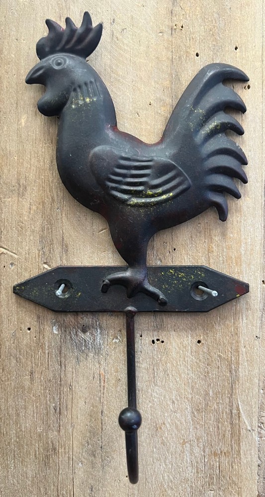 Rooster Metal Wall Hook 9" x 5"