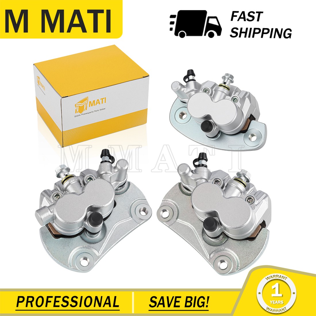 Front Left Right & Rear Brake Calipers for Cam-Am Commander 800 1000 2011-2020