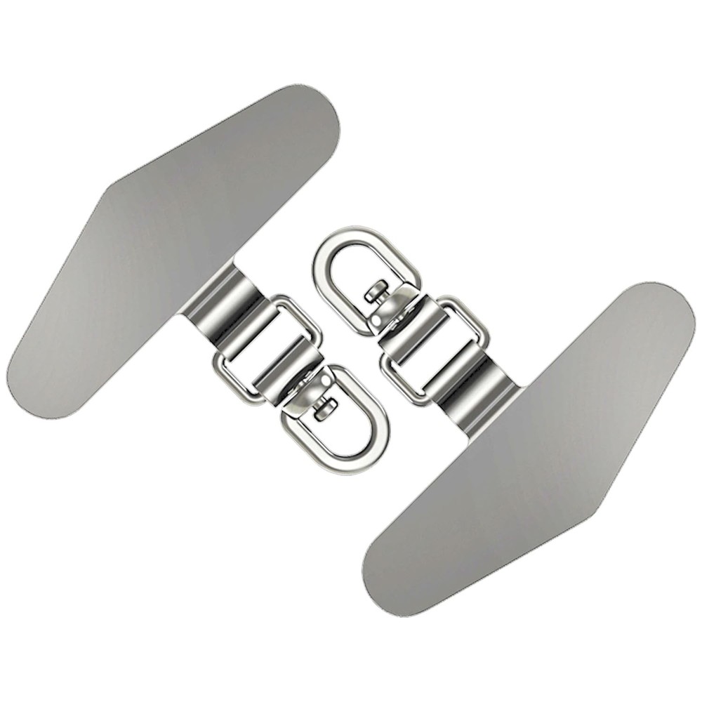 360 Rotation Metal Phone Tether Strap Replacement Patch Holder Silver PC
