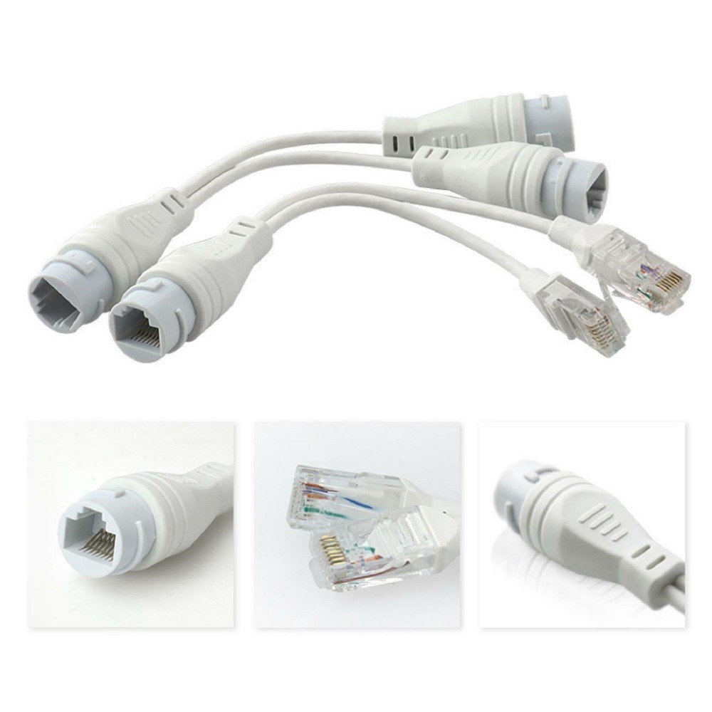 POE Splitter RJ45 2-in-1 Network Cabling Connector For Security Camera Install P