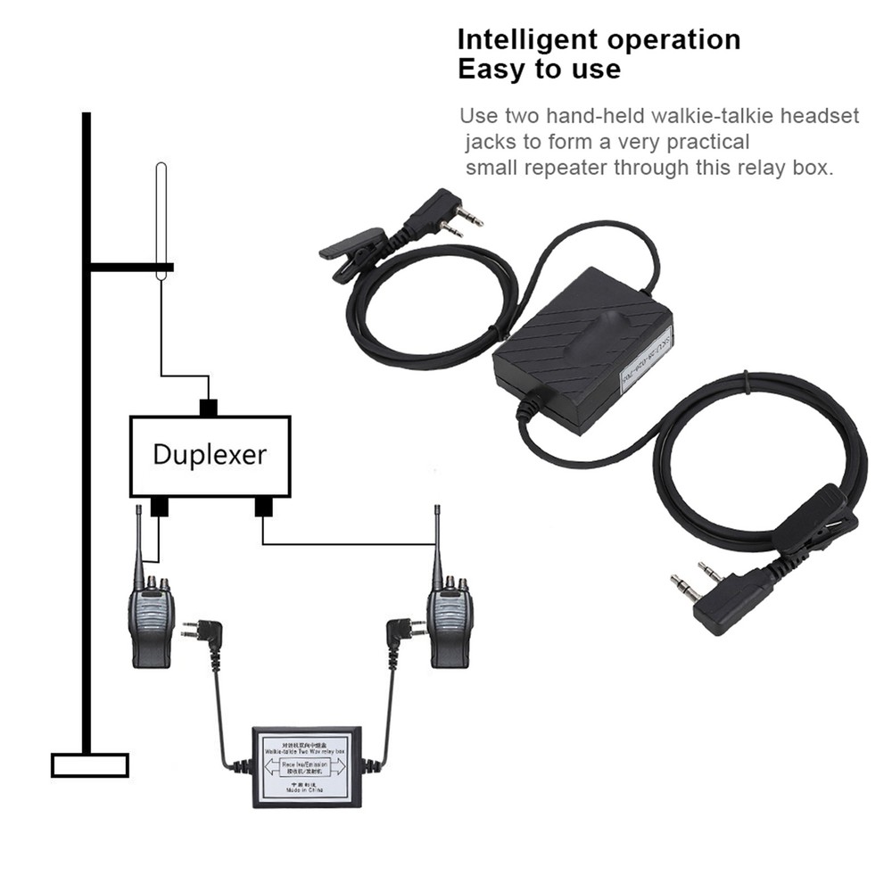 YINITONE RC‑108 Relay Box Repeater Audio Trigger Two Way for Construction Site