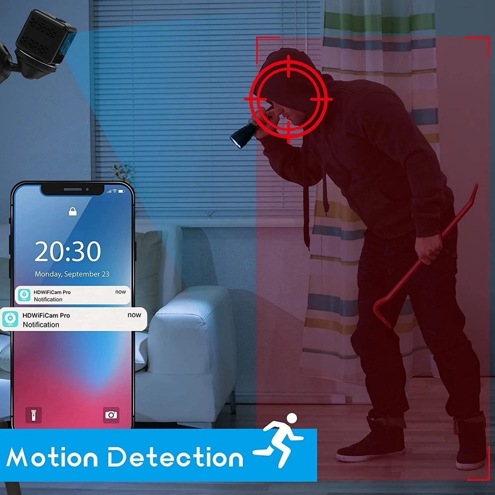 Mini WiFi Camera HD IR Night Vision Motion Detection Remote View Home Security