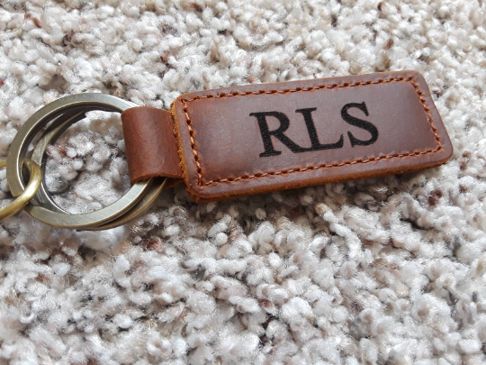 Personalized Keychain, Customized Leather Keychain