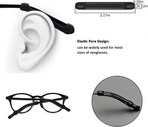 4 Pair Anti Slip Glasses Ear Hooks Tip Eyeglasses Grip Temple Holder Silicone US
