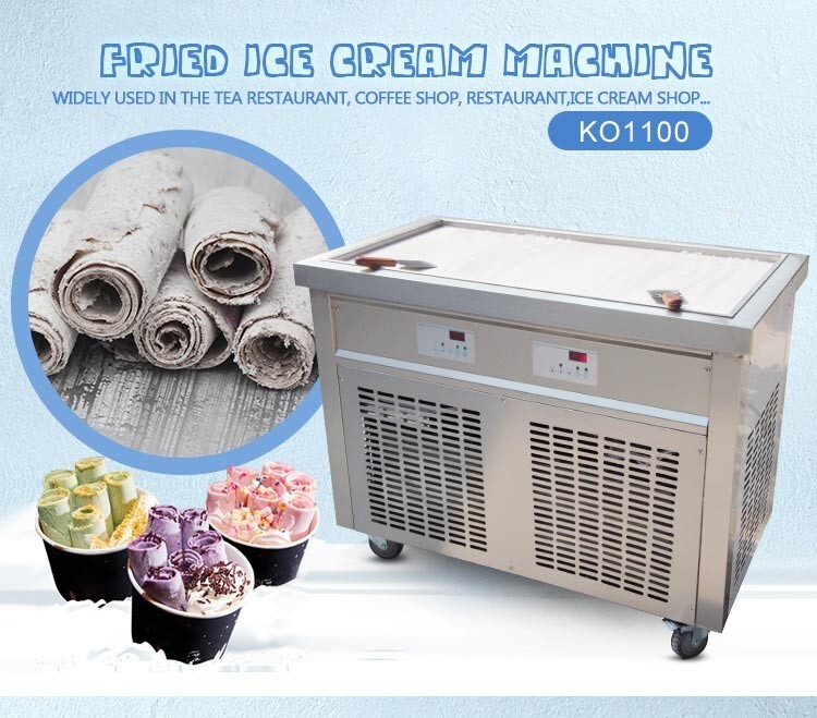 Kolice Commercial long square pan fried ice cream machine, ETL certificate