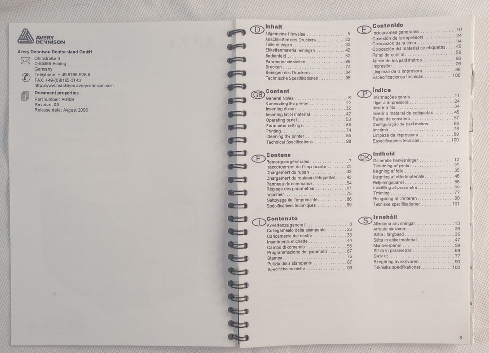avery dennison ap 7.t printer Quick Reference Guide