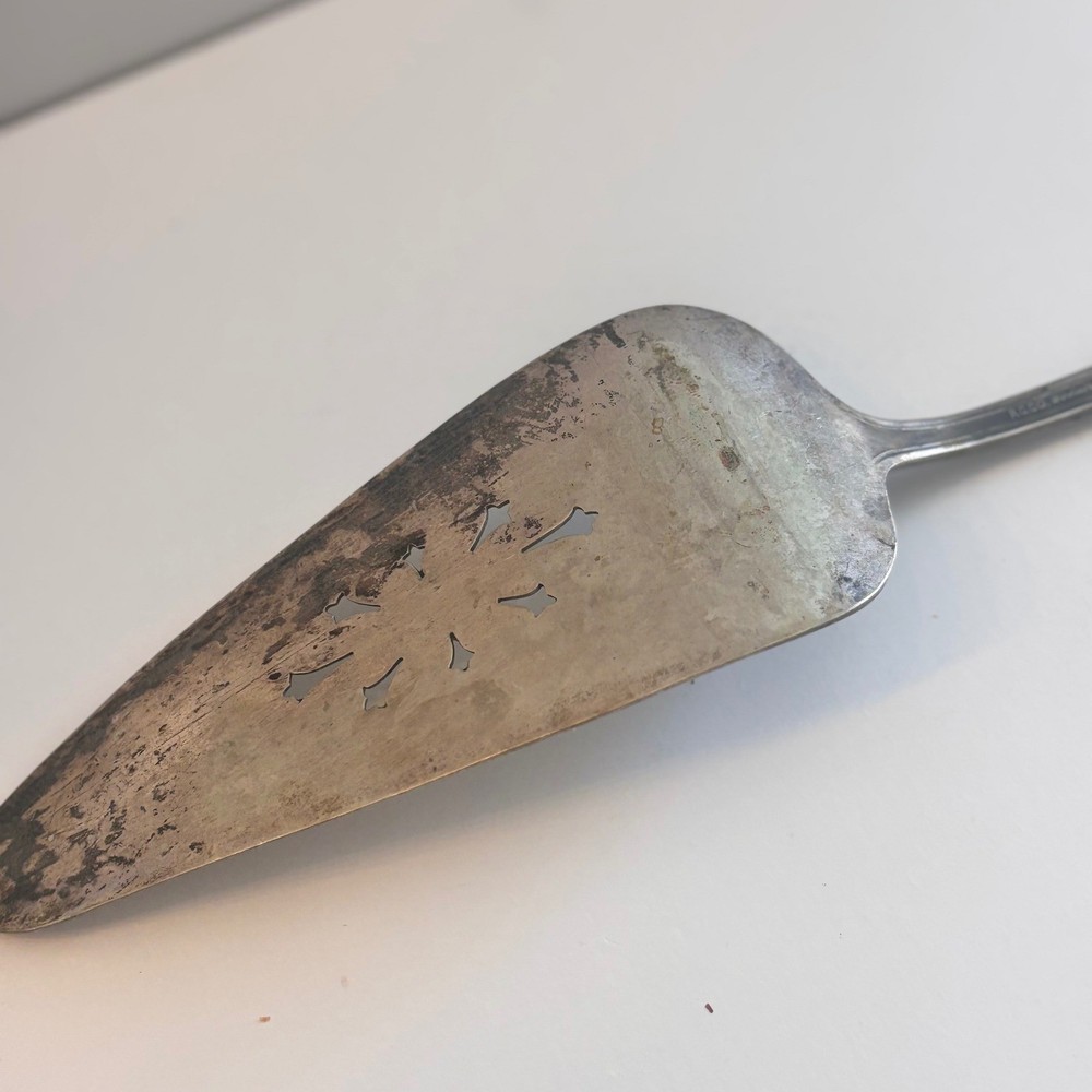 Vintage Silver Plated Ornate Cake Server Pie Server Floral Engraved Server