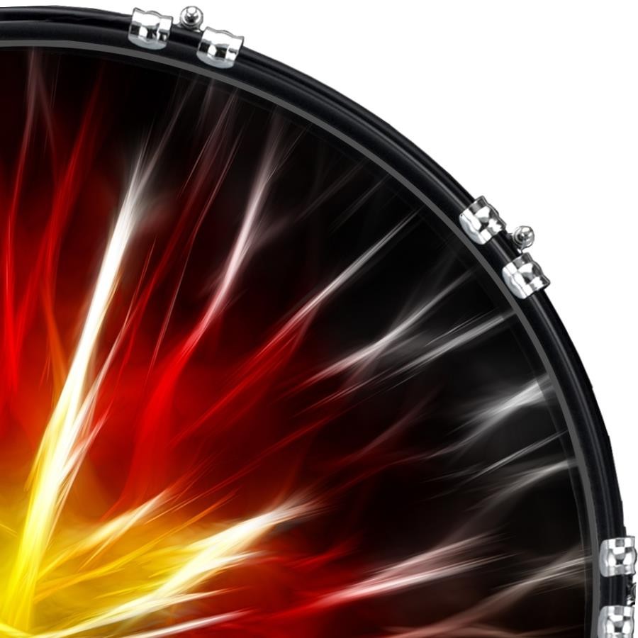 Custom 22" Kick Bass Drum Head Graphical Image Front Skin Explosive 2