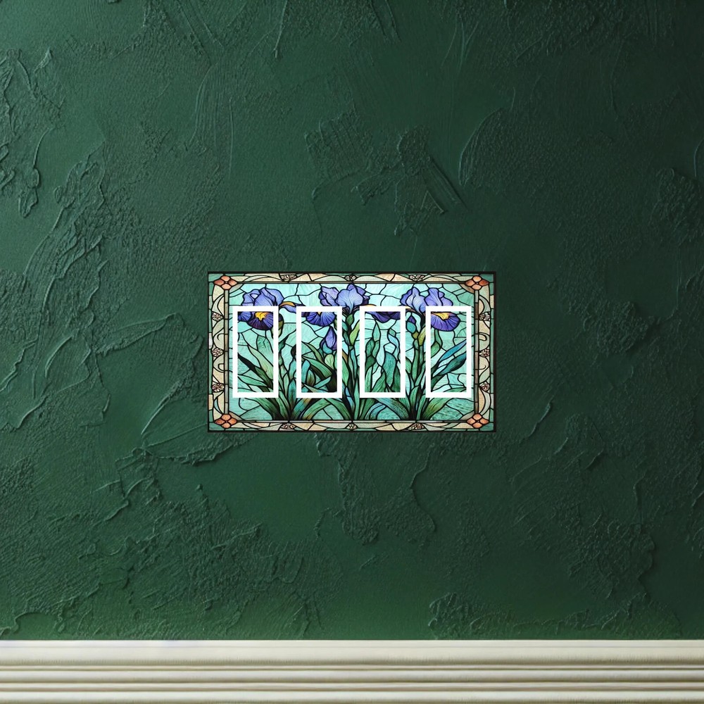 Stained Glass Iris design Light Switch Plate outlet covers rocker toggle