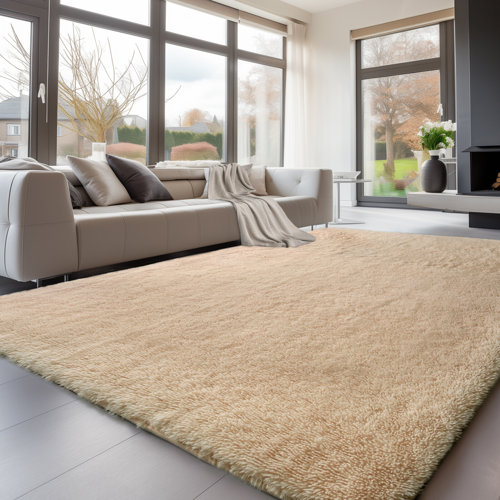 Non-Slip Plush Shag Rug Large Soft Fluffy Floor Carpet for Living Room