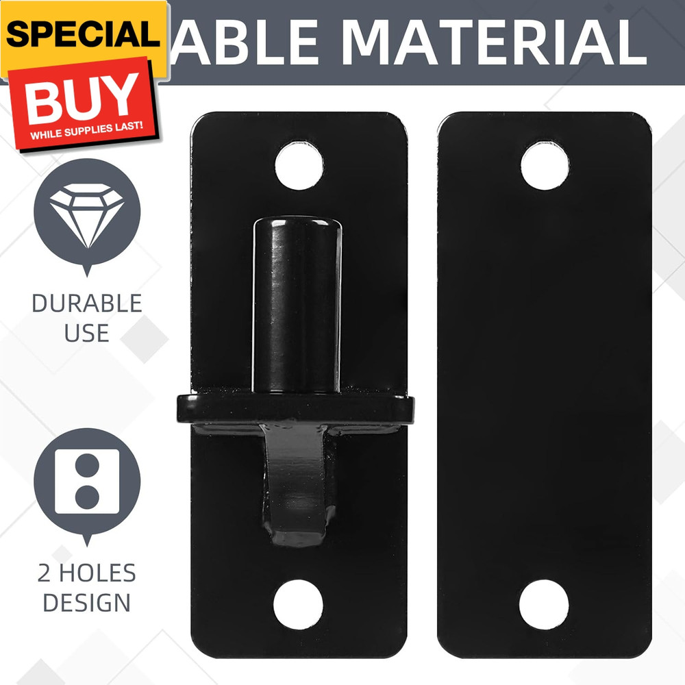 Wall Mount Gate Hinges, Black Farm Gate Hinge, 4 Pack Chain Link Fence Gate Hing