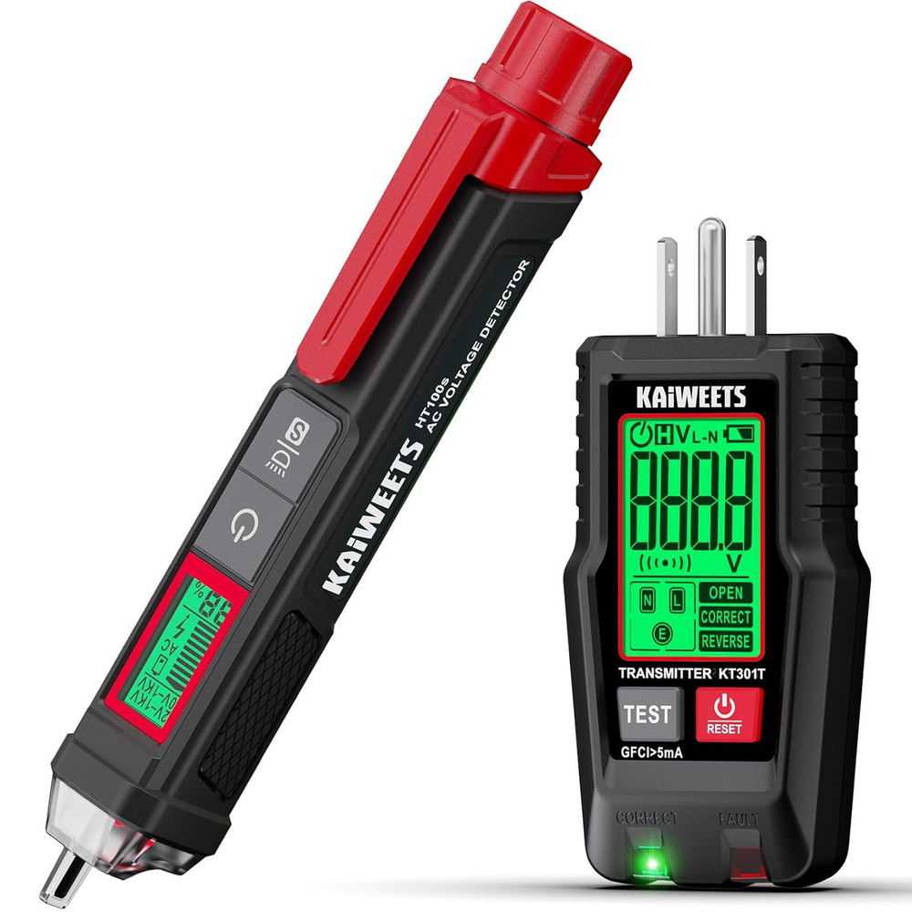 KAIWEETS Electrical Test Kit NCV Voltage Tester GFCI Outlet Tester