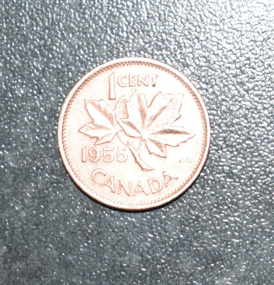 CANADA  COIN   1 cent 1955 in case  ~~L@@K~~